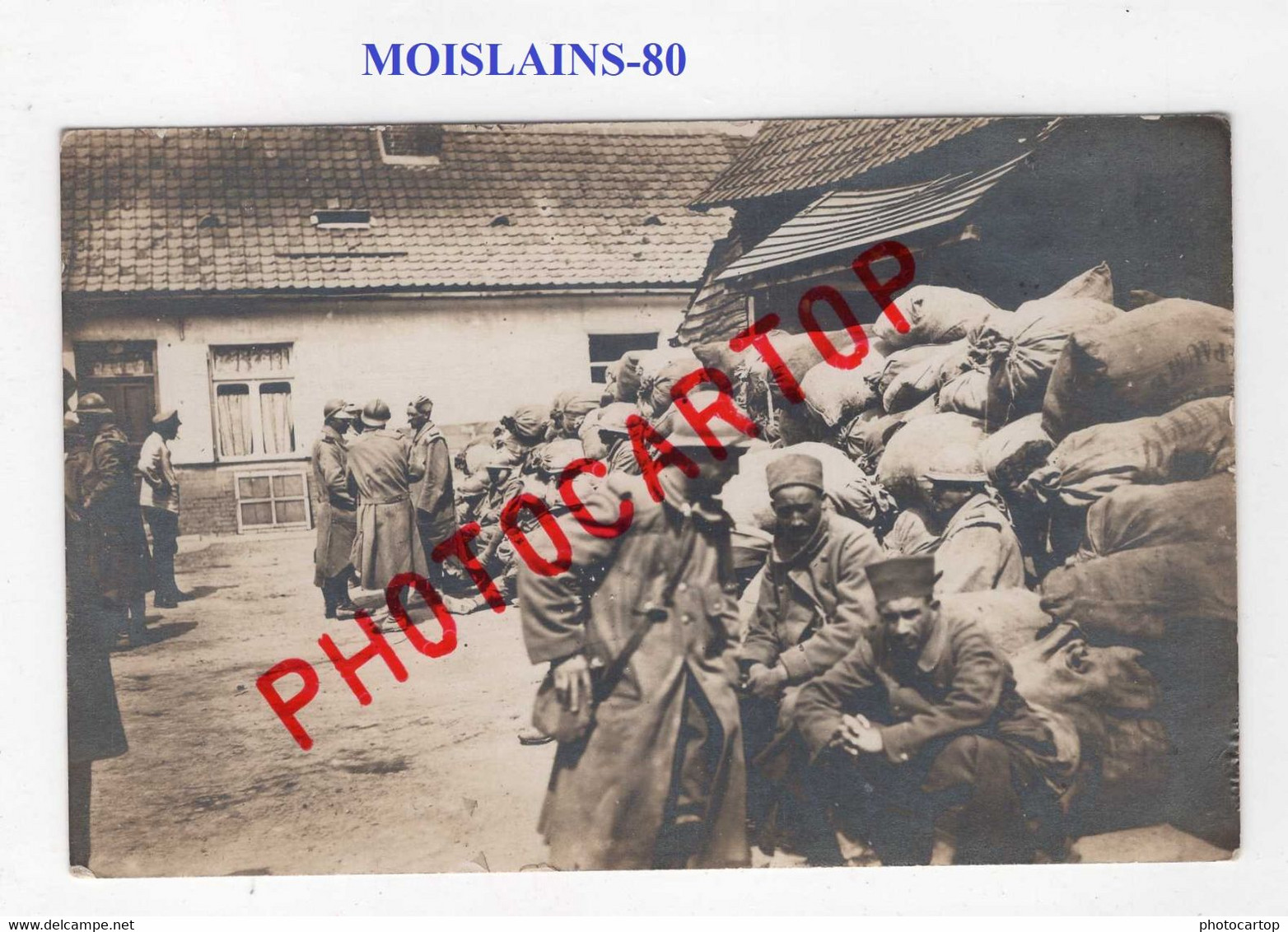 MOISLAINS-Prisonniers Francais Et Senegalais-30-7-1916-CARTE PHOTO Allemande-GUERRE 14-18-1 WK-France-80-Militaria - Moislains