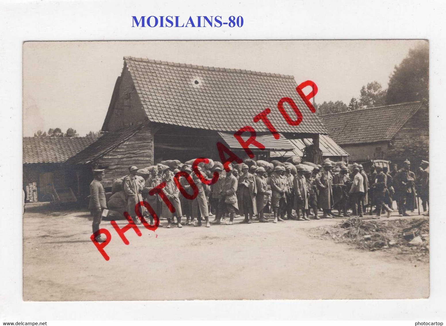 MOISLAINS-Prisonniers Francais Et Senegalais-1-8-1916-CARTE PHOTO Allemande-GUERRE 14-18-1 WK-France-80-Militaria - Moislains