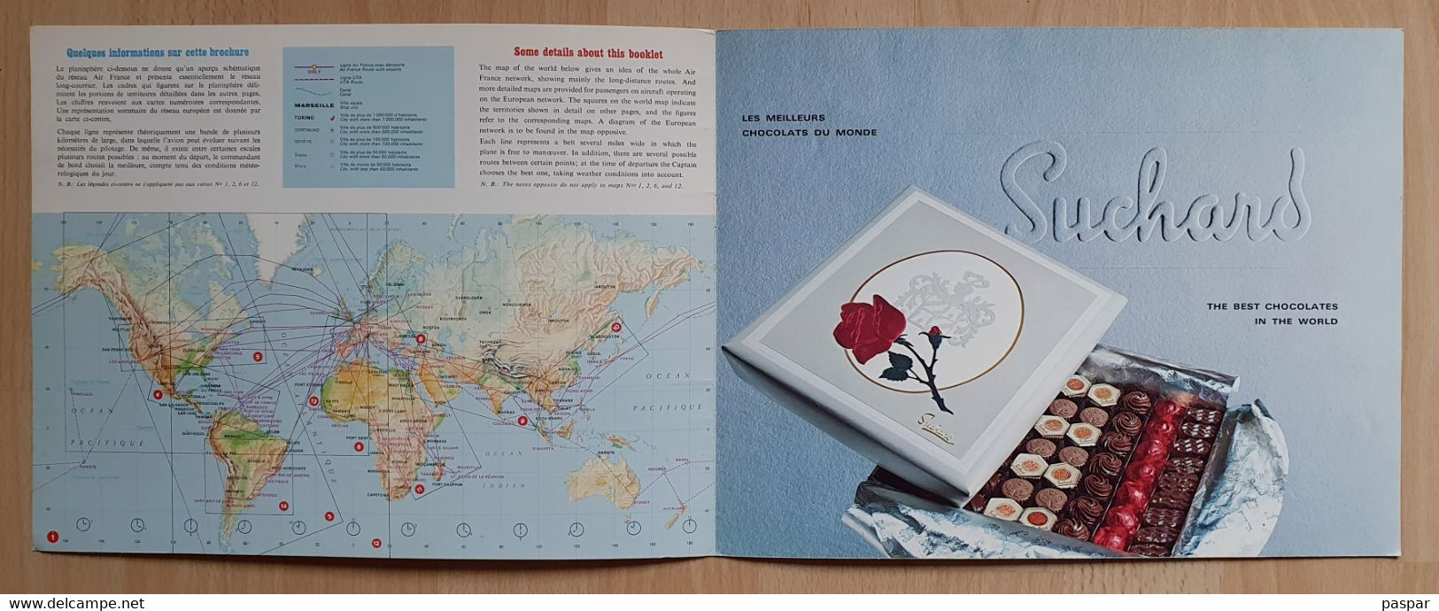 Couverture D'une Brochure AIR FRANCE Itinéraires Long-courriers Années 1960-1970 - Photos Richet - Vluchtmagazines