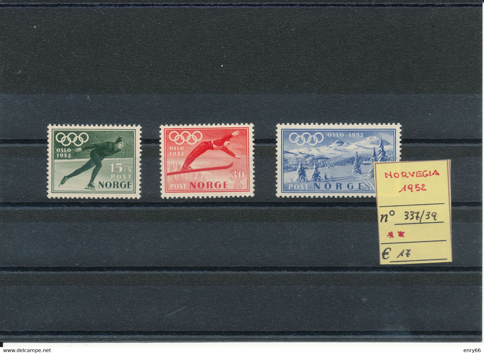 NORVEGIA- 1952 N° 337/39 MNH - Inverno1952: Oslo