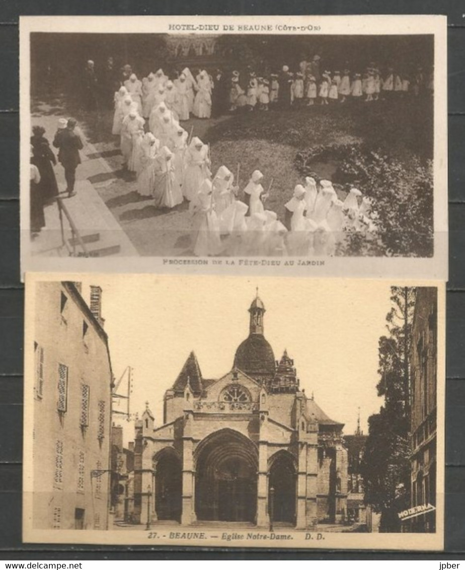 France - 4 CP De BEAUNE - Procession Hôtel-Dieu, Eglise Notre-Dame - Beaune