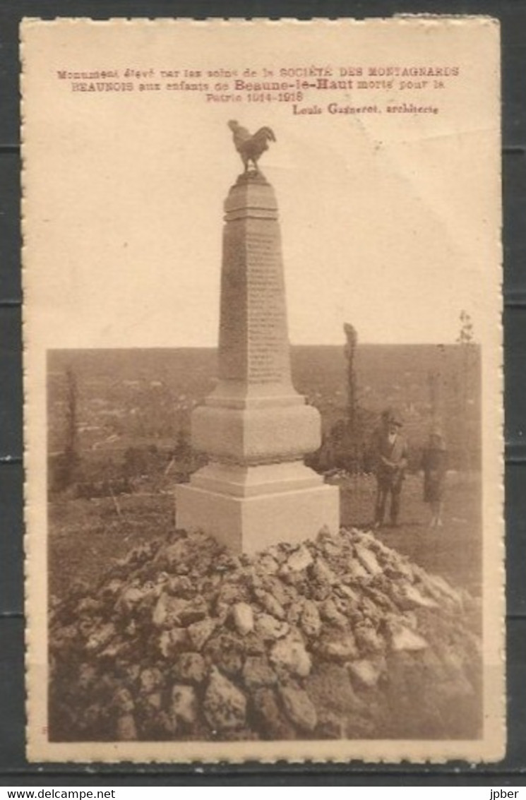 France - 1 CP De BEAUNE-LE-HAUT - Monument, Montagnards Beaunois, Coq - Beaune