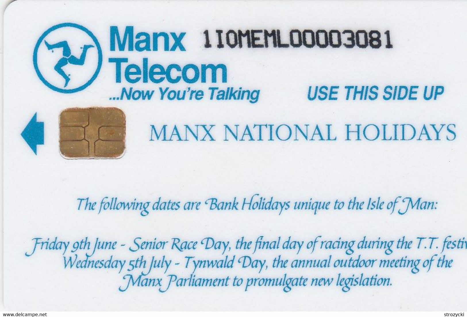 Isle Of Man - 1995 Calendar - Manx National Holidays - Man (Eiland)