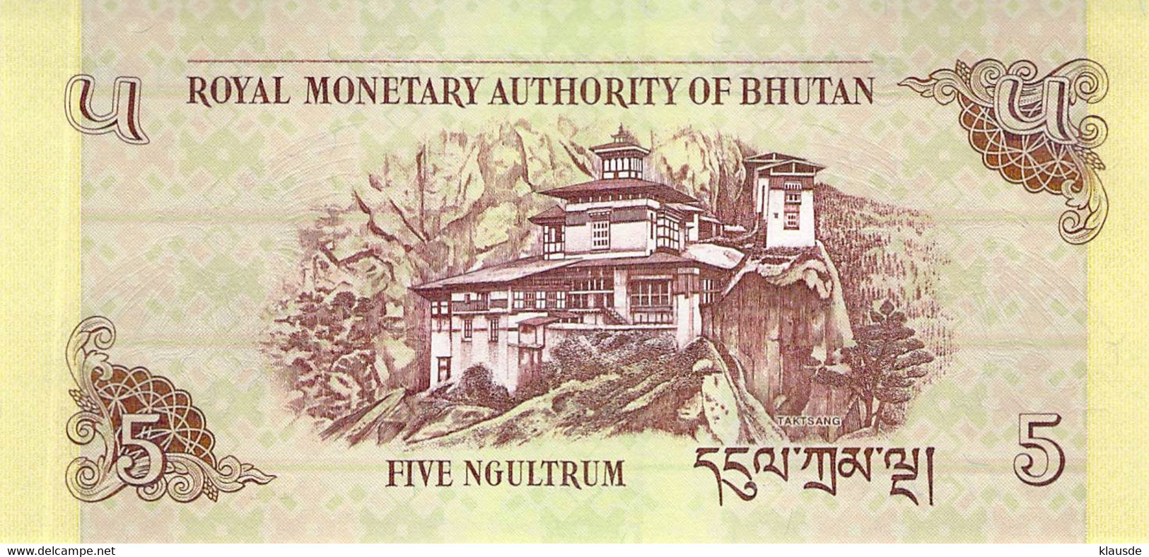 Bank Of Bhutan 5 Ngultrum Geldschein / 2015 / Bhutan/UNC - Bhoutan