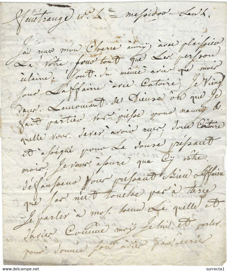 Juin 1796 / An IV / LAC Fénétrange Moselle / Marque Linéaire PARTIELLE / 52 Sarrebourg / Pour Prof Chimie Nancy - Altri & Non Classificati