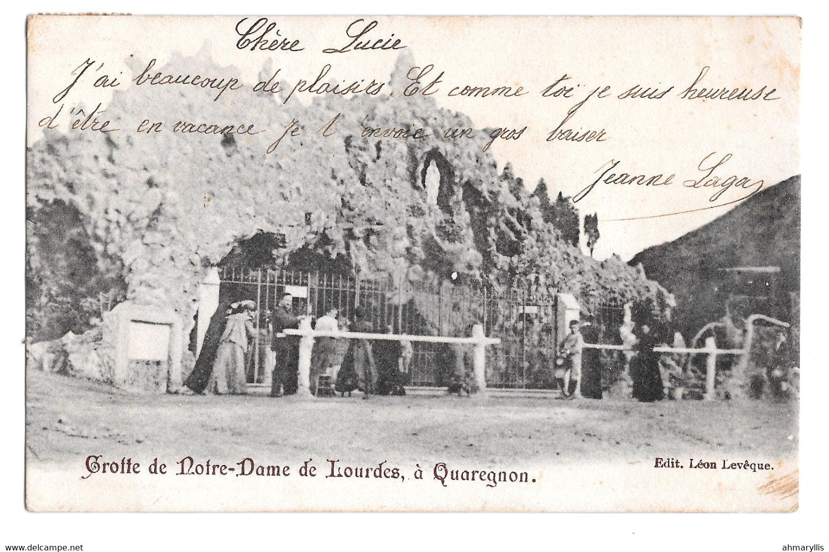 Quaregnon Grotte De Notre Dame De Lourdes édit Léon Leveque 1907 - Quaregnon