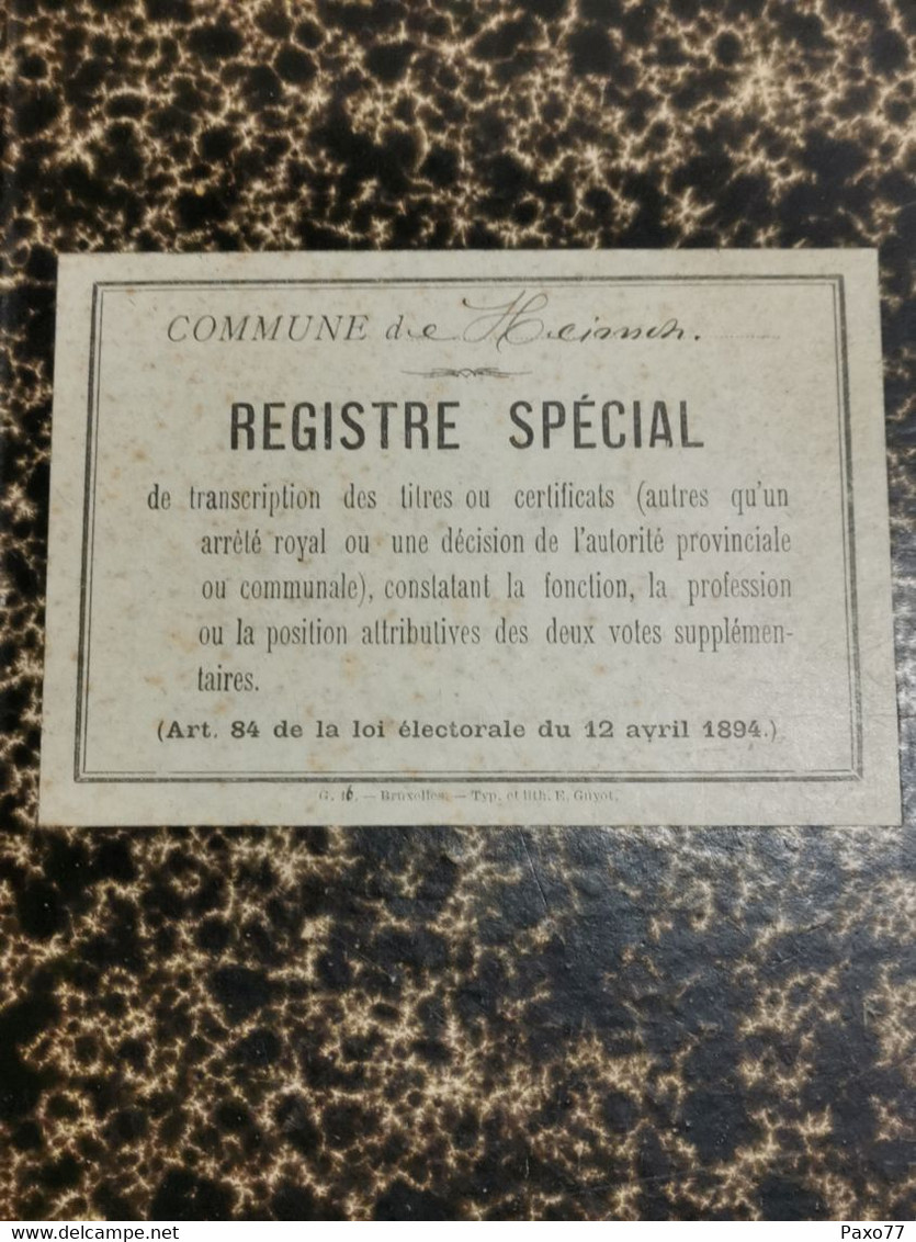 Livre, Commune De Heisnch. Registre Spécial 1940-1-2 - Arlon