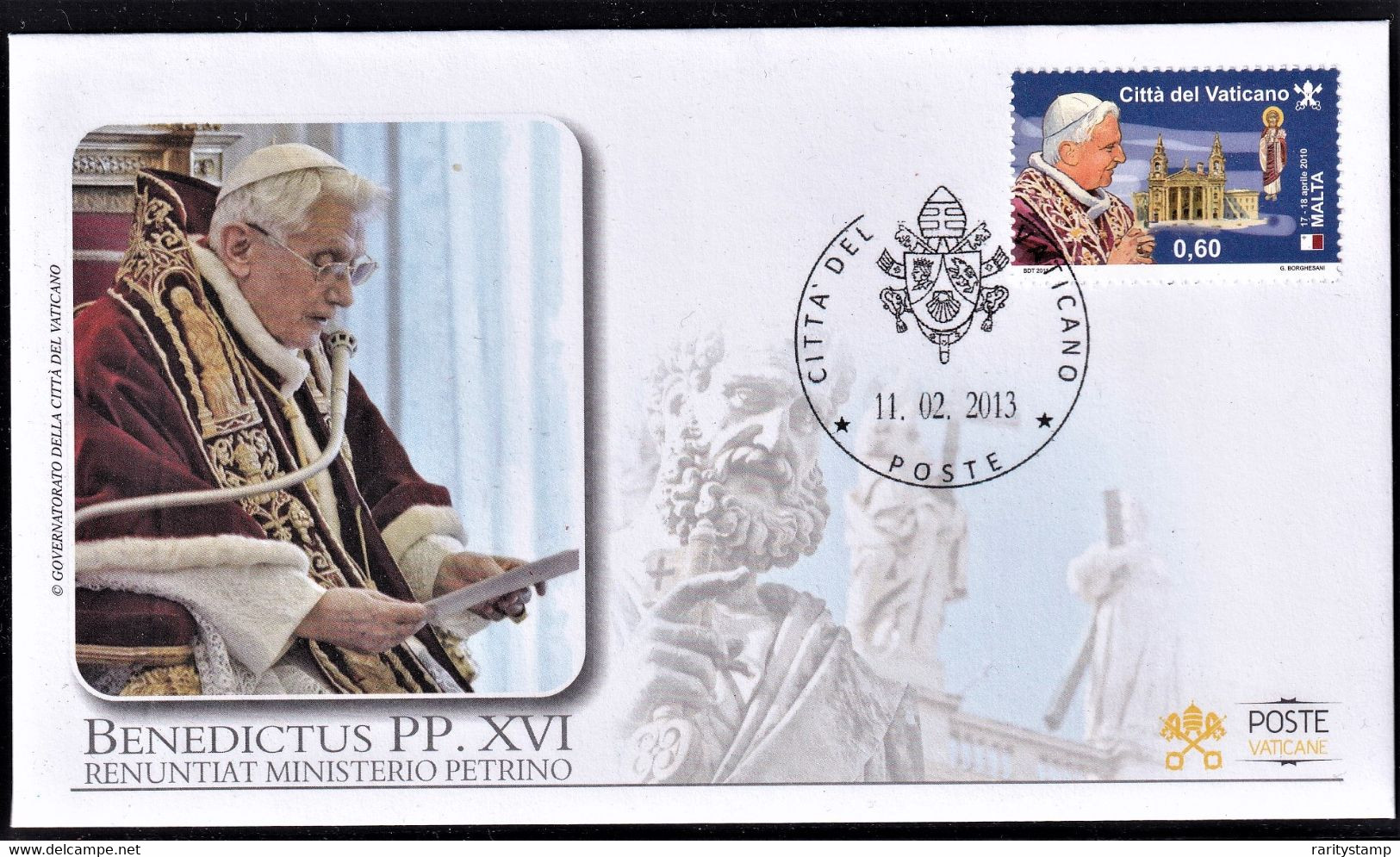 VATICANO 2013 FDC 11.02.2013 MNH ** - Lettres & Documents