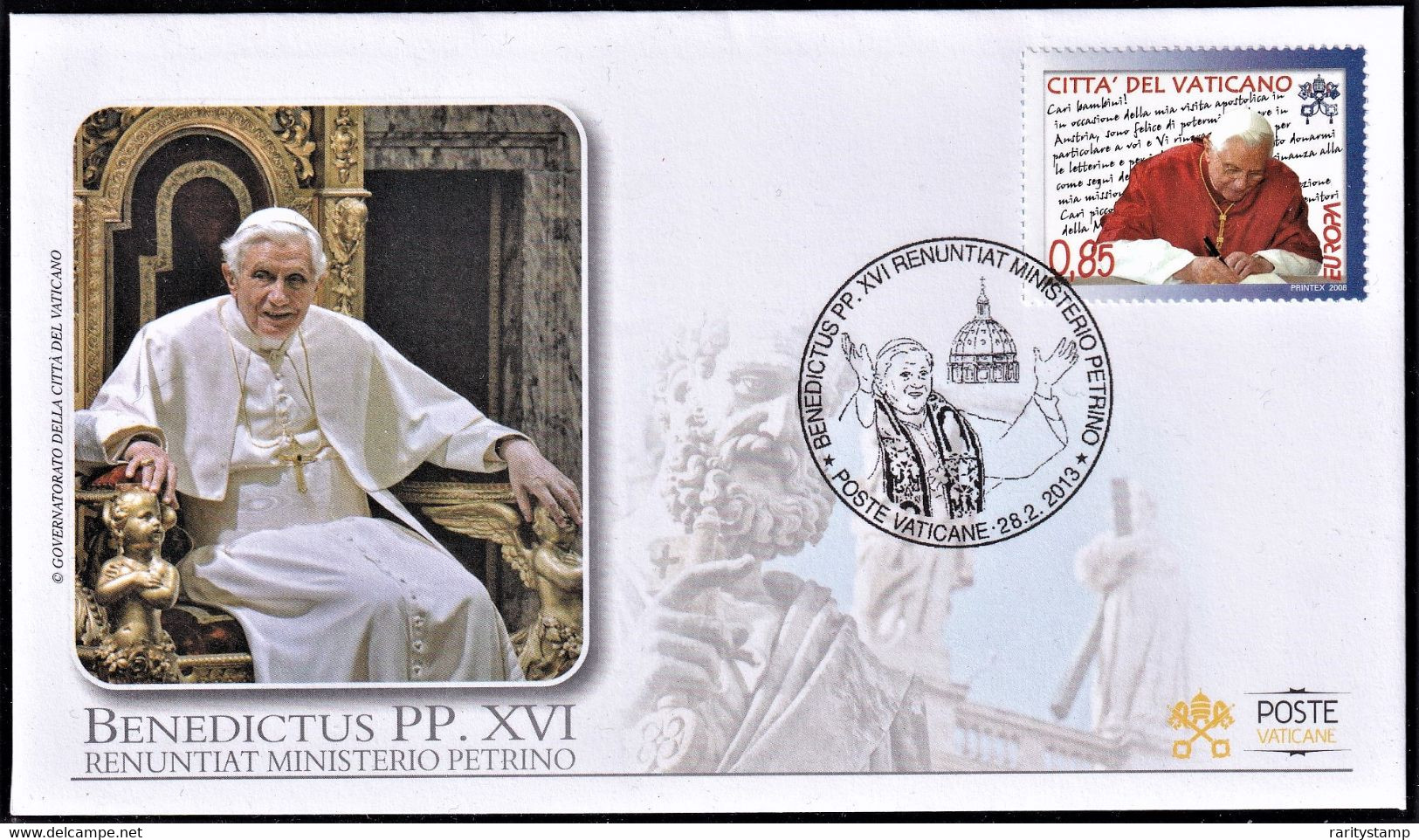 VATICANO 2013 FDC EUROPA 28.02.2013 MNH ** - Briefe U. Dokumente