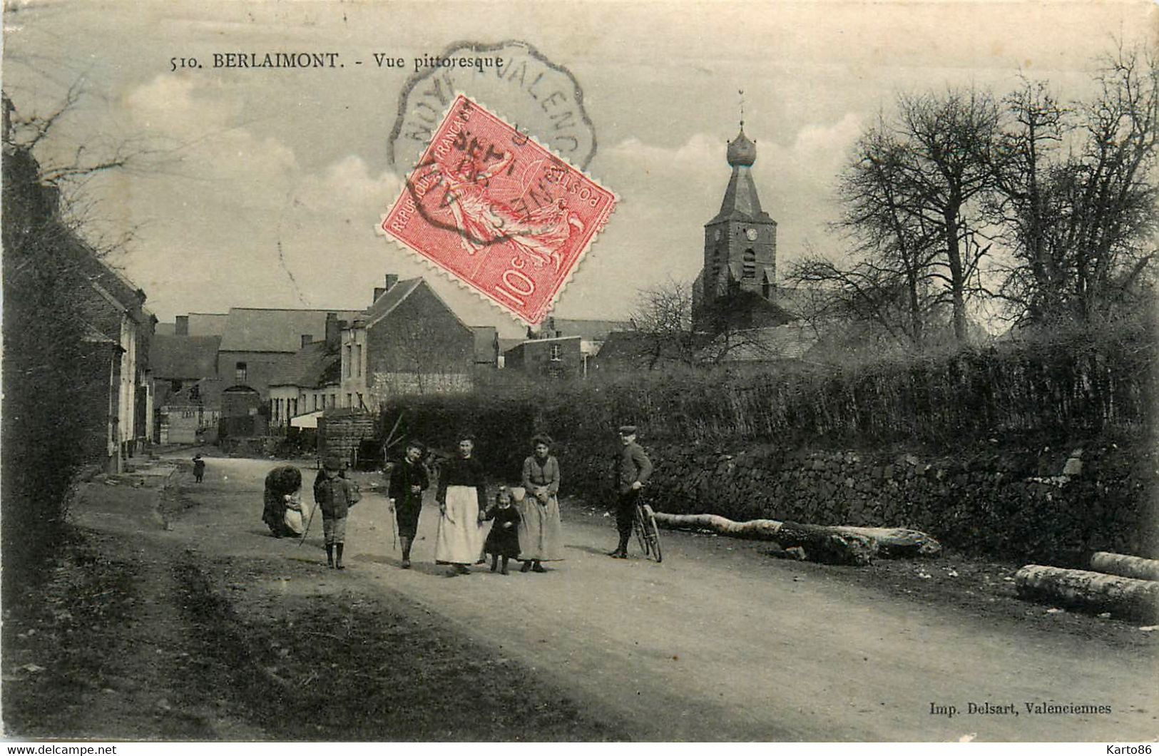 Berlaimont * Route Et Entrée Du Village * Villageois - Berlaimont
