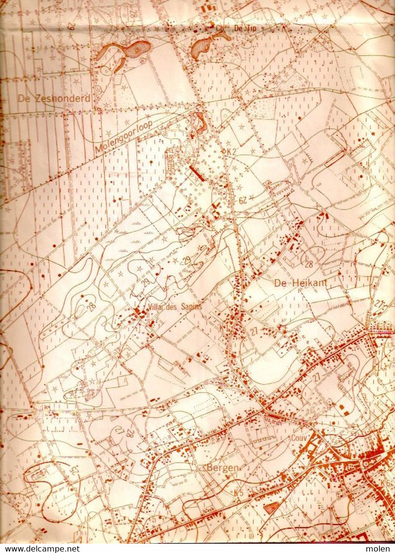 Situatie 1956 ARENDONK STAFKAART 9/5 SCHOONBROEK KORSENDONK KINSCHOT OBROEK RETIE ZWANEVEN VOORHEIDE HET-PLEINTJE S244