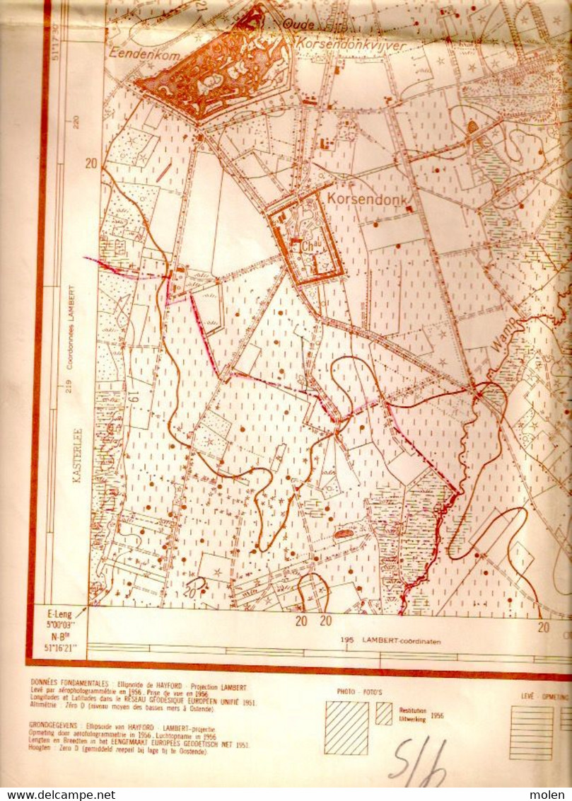 Situatie 1956 ARENDONK STAFKAART 9/5 SCHOONBROEK KORSENDONK KINSCHOT OBROEK RETIE ZWANEVEN VOORHEIDE HET-PLEINTJE S244