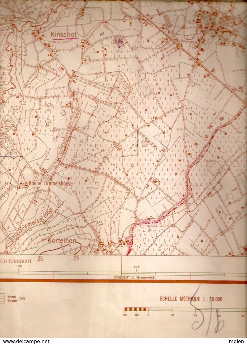 Situatie 1956 ARENDONK STAFKAART 9/5 SCHOONBROEK KORSENDONK KINSCHOT OBROEK RETIE ZWANEVEN VOORHEIDE HET-PLEINTJE S244