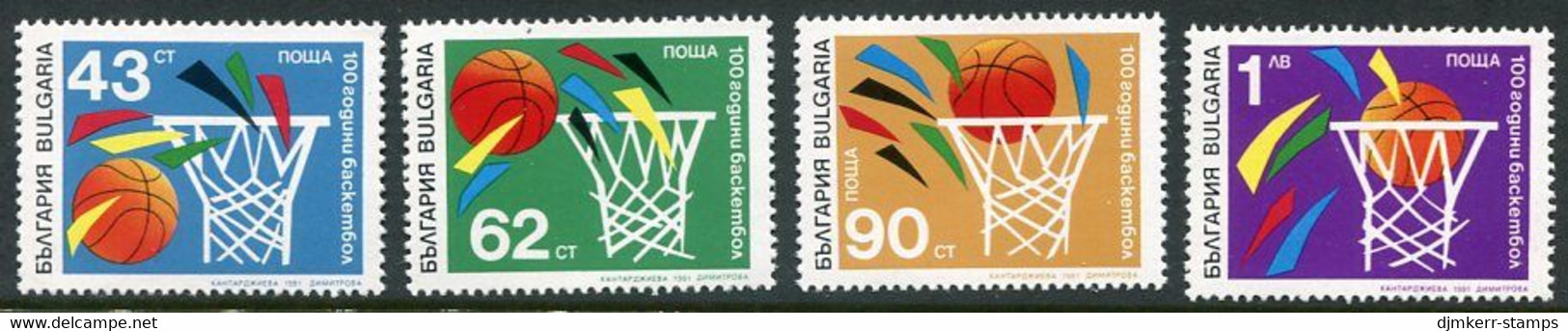 BULGARIA 1991 Basketball Centenary MNH / **.  Michel 3940-43 - Other & Unclassified