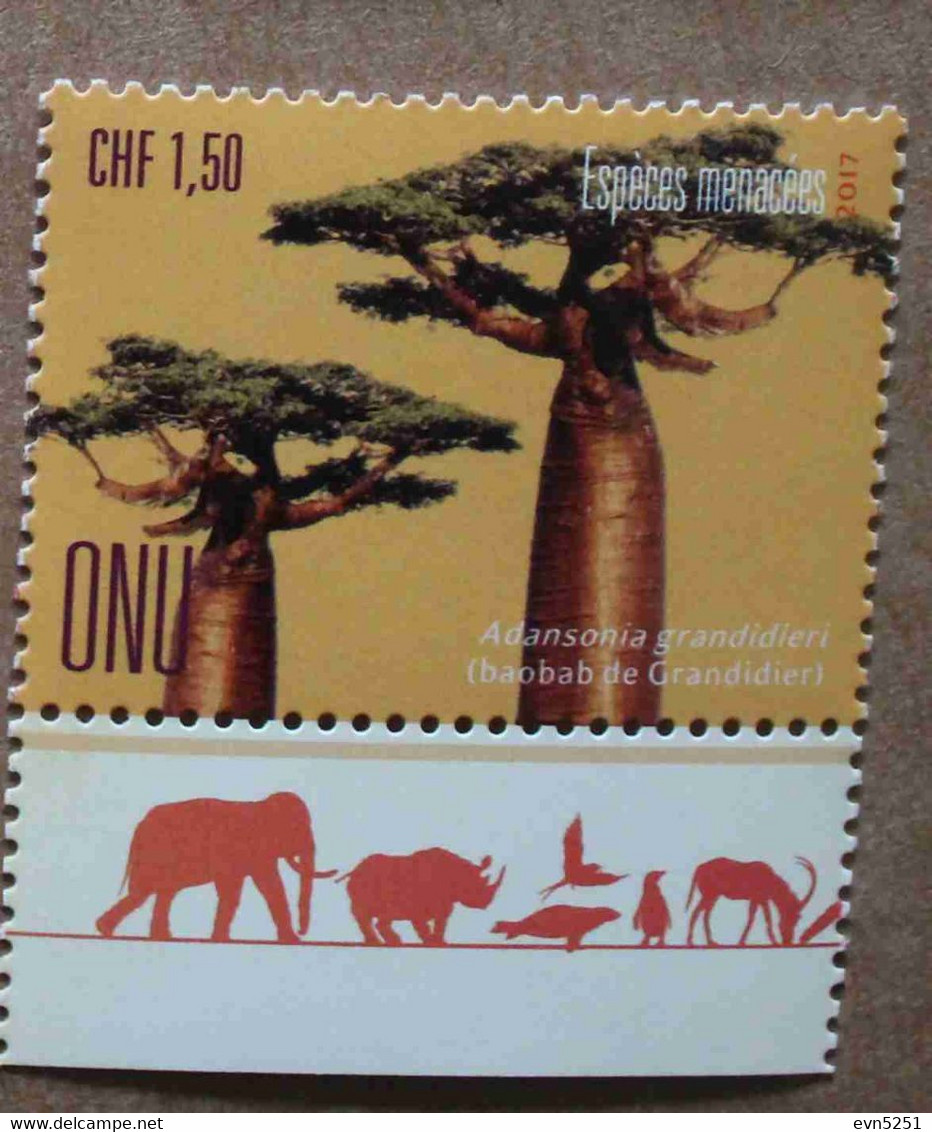 Ge17-01 : Nations Unies (Genève) / Faune Et Flore - Baobabs De Grandidier ( Arbres-bouteille) - Unused Stamps