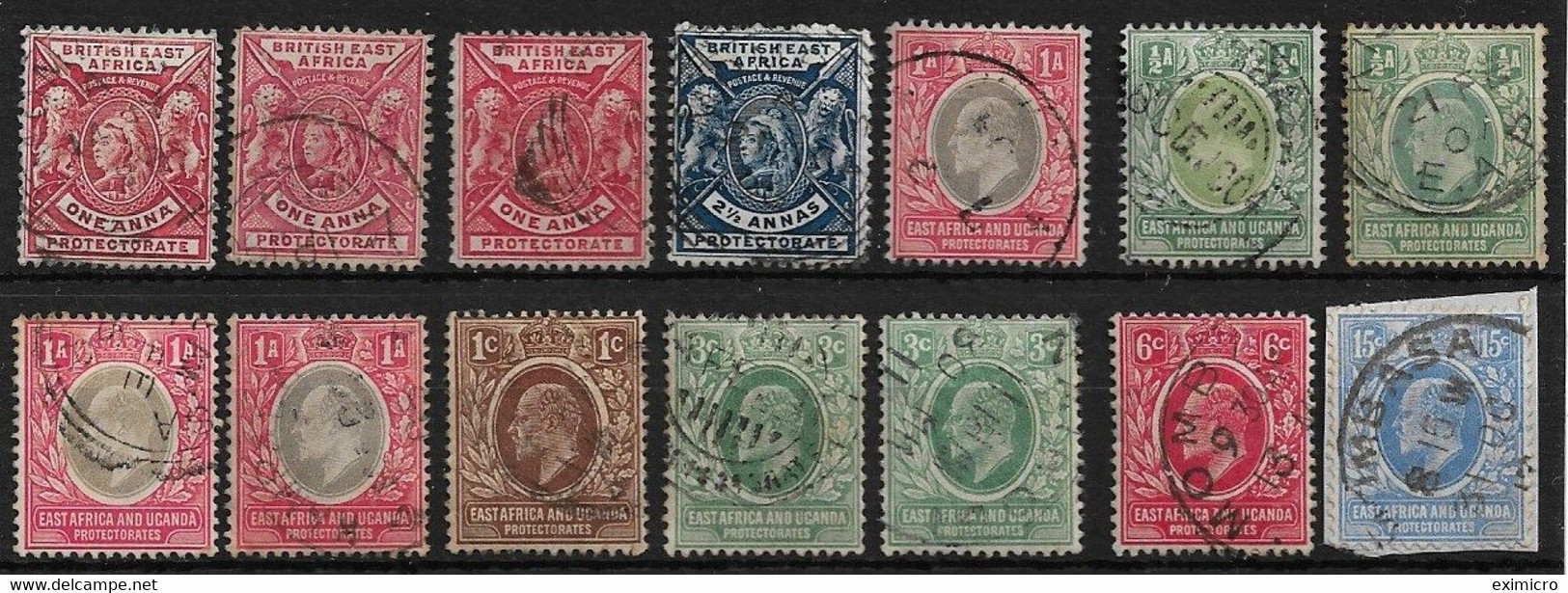 BRITISH EAST AFRICA/EAST AFRICA AND UGANDA PROTECTORATES QUEEN VICTORIA - EDWARD VII FINE USED COLLECTION ALL DIFFERENT - Autres & Non Classés