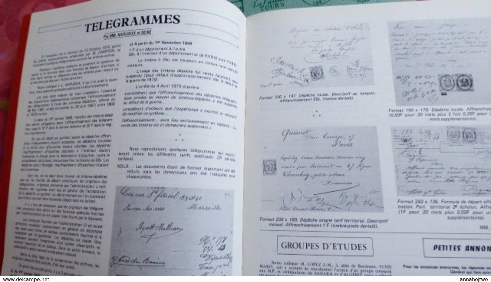 FEUILLES MARCOPHILES 224:P.P.,Retrodato Postes Sardes,Télégrammes,Bur.Dpt Vienne,Recouvrements,garnison Luxembourg,P.G. - French