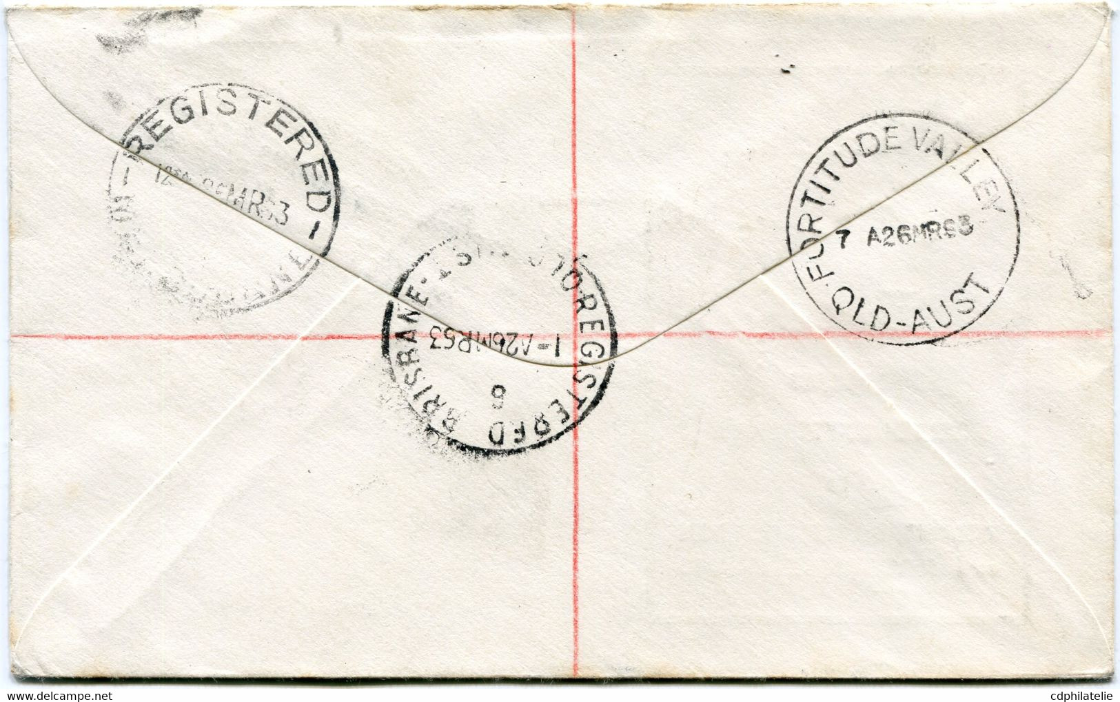 ANTARCTIQUE AUSTRALIEN LETTRE RECOMMANDEE DEPART DAVIS 21 FE 63 AUST ANTARCTIC TERR POUR L'AUSTRALIE - Covers & Documents