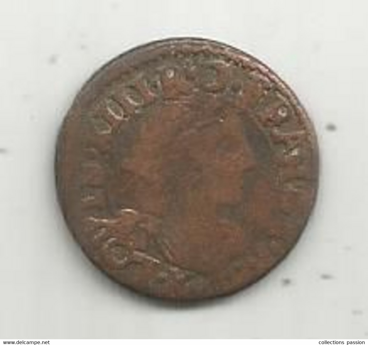 MONNAIE , France, LOUIS XIII , Double Tournoi ,  1639 , Décallé , 2 Scans - 1610-1643 Luigi XIII Il Giusto