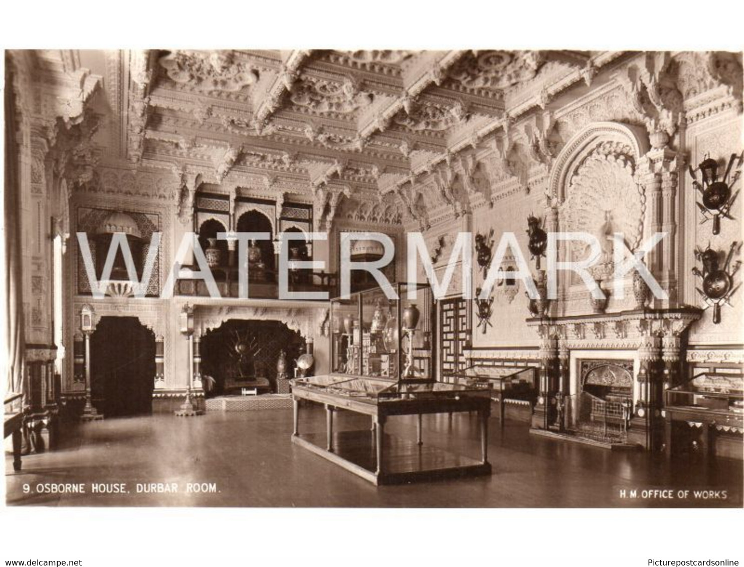 OSBOURNE HOUSE DURBAR ROOM OLD R/P POSTCARD ISLE OF WIGHT H.M. OFFICE OF WORKS - Cowes
