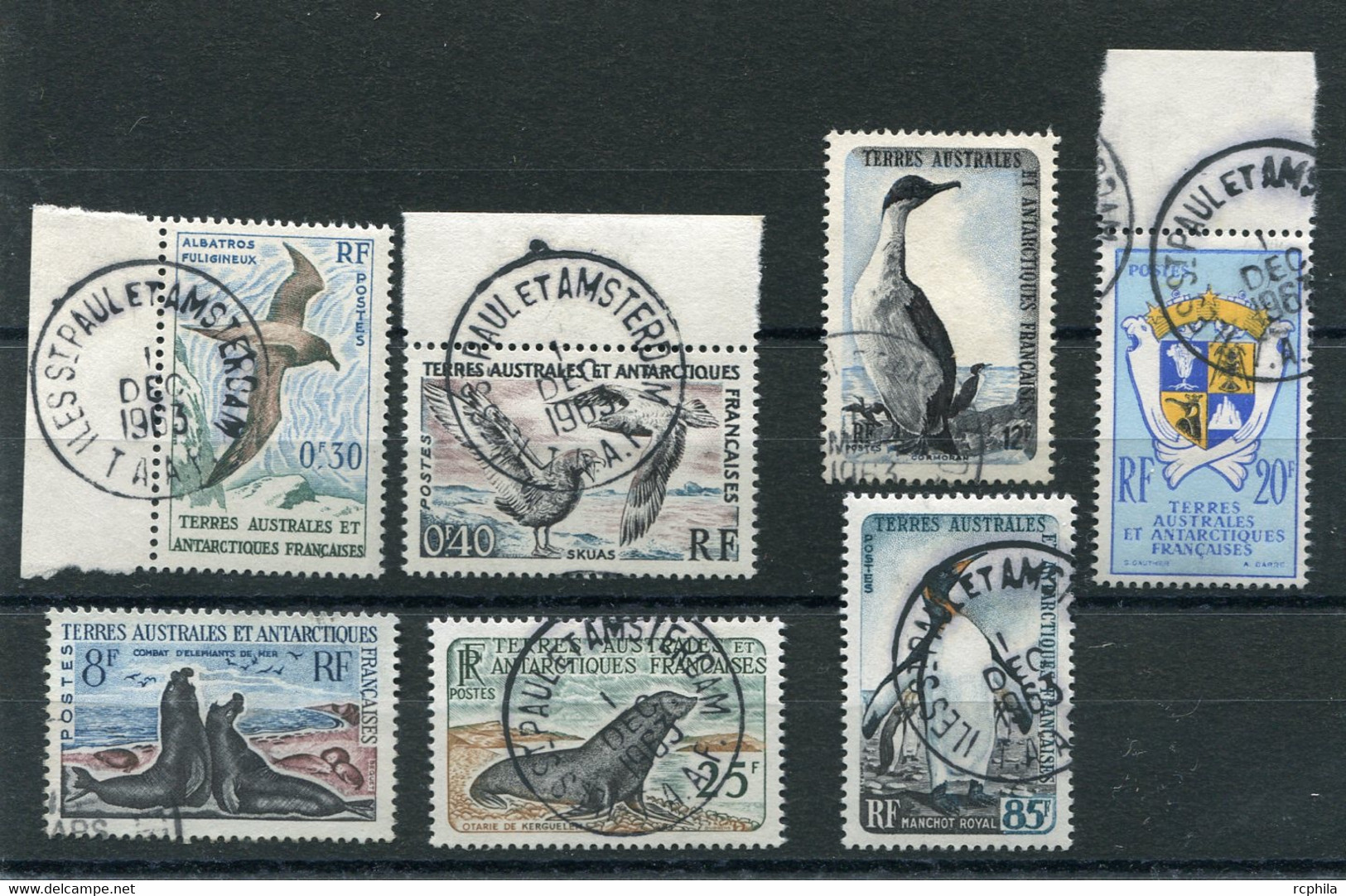 RC 19704 TAAF COTE 117€ LOT DE TIMBRES OBLITÉRÉS ÉMIS EN 1953 - 1963 TB - Used Stamps