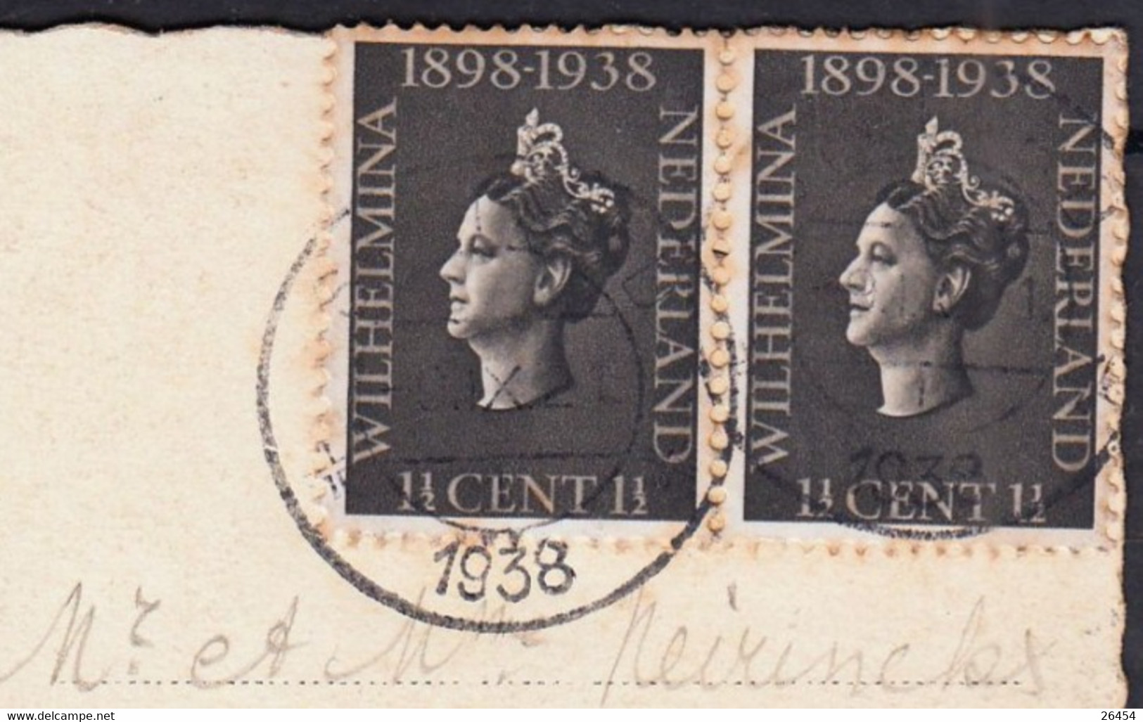 CPA De GERICHT OP SITTARD DE TORENRYKE  1938 Avec Paire Y.T. 309 Reine WILHELMINE 1.5c Noir Pays Bas Pour BRUXELLES - Sittard