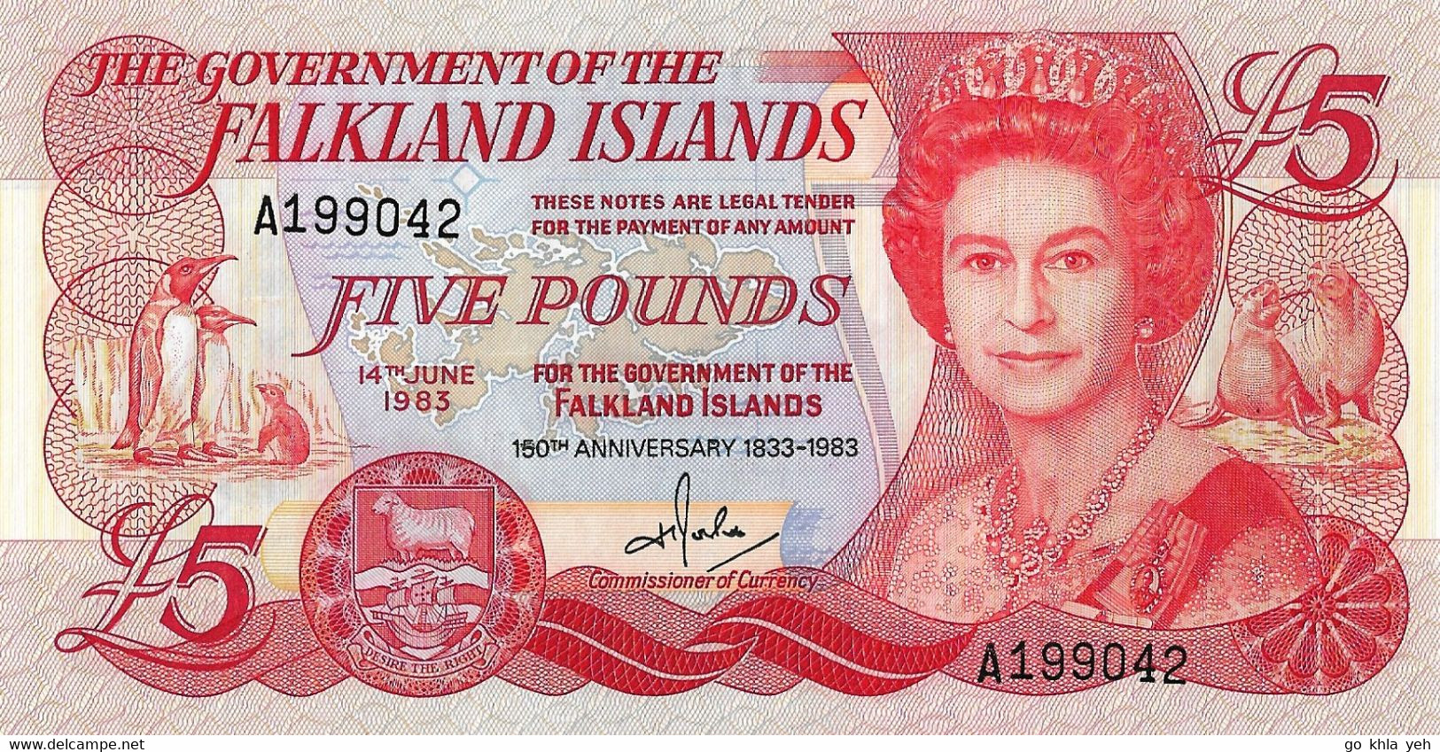 ILES FALKLAND 1983 5 Pound - P.12a  Neuf UNC - Falkland Islands