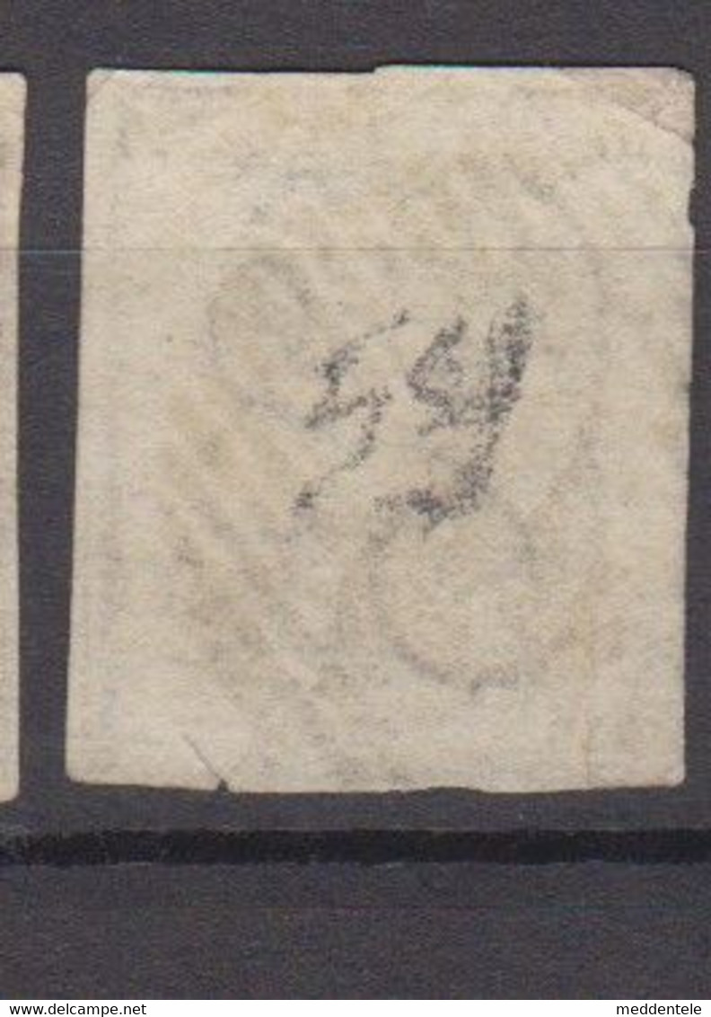 Belgique N°1 10c épaulettes Oblitéré P 59 HERENTHALS  Pour Marges, Variétés Et Nuances Voir Scan; Supplément Sur Demande - 1849 Hombreras