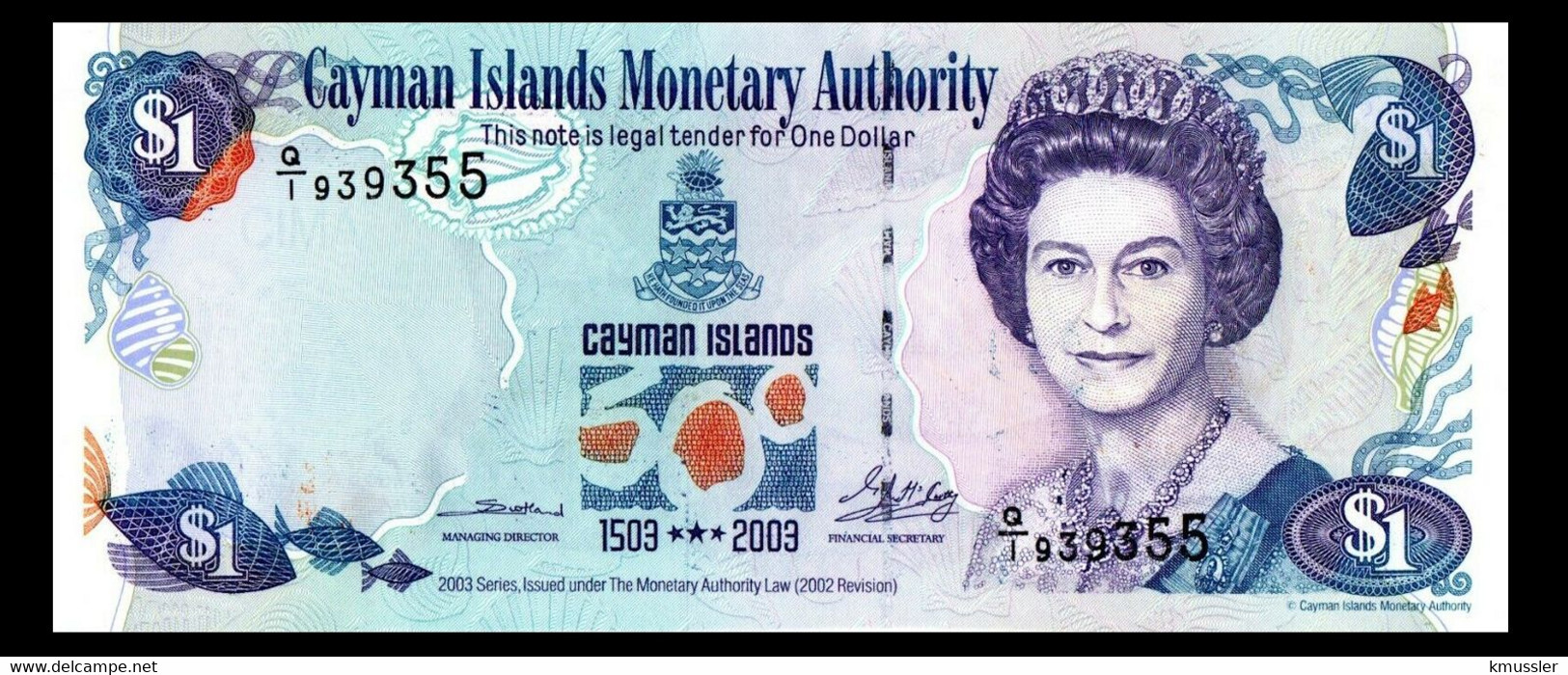 # # # Ältere Banknote Aus Den Kaimaninseln (Cayman Islands) 1 Dollar 2003 UNC # # # - Cayman Islands