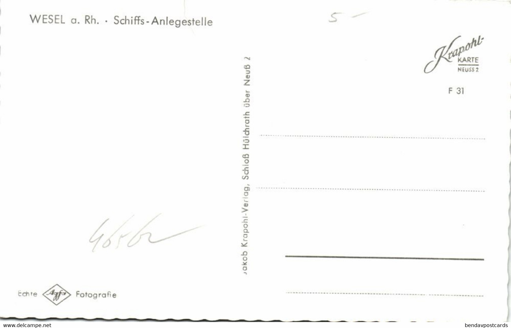 WESEL Am Rhein, Schiffs-Anlegegestelle (1960s) AK (1) - Wesel