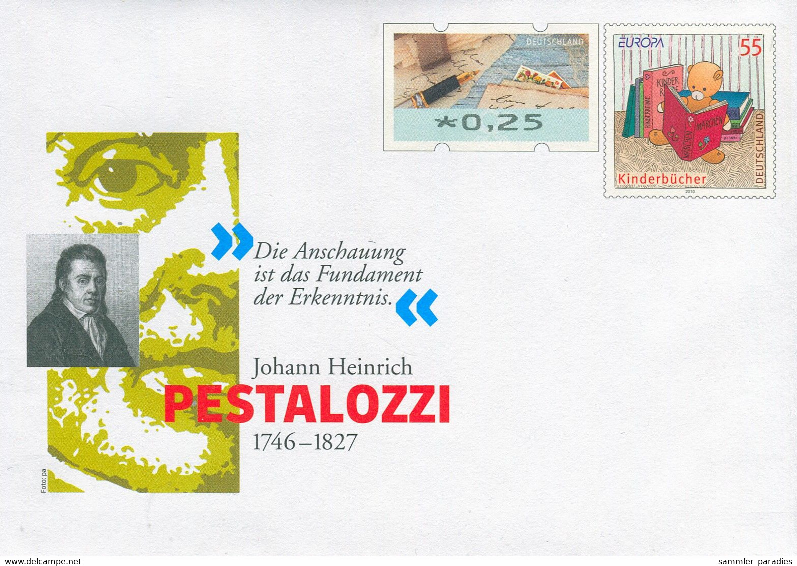 01720) BRD - USo ? - ✶ 25 Neben 55 C    Johann Heinrich Pestalozzi, Ausgabe: 07.01.2021 - Covers - Mint