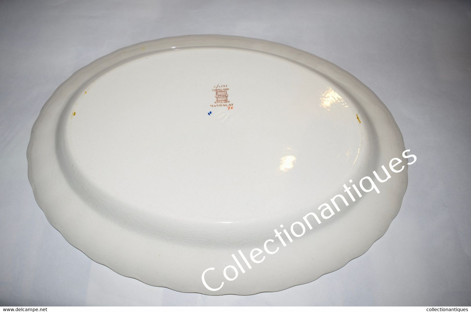 Plat Faïence Anglaise Ovale Polylobé Copeland Spode Décor Mandalay - 33 X 25 X 3 Cm - - Copeland