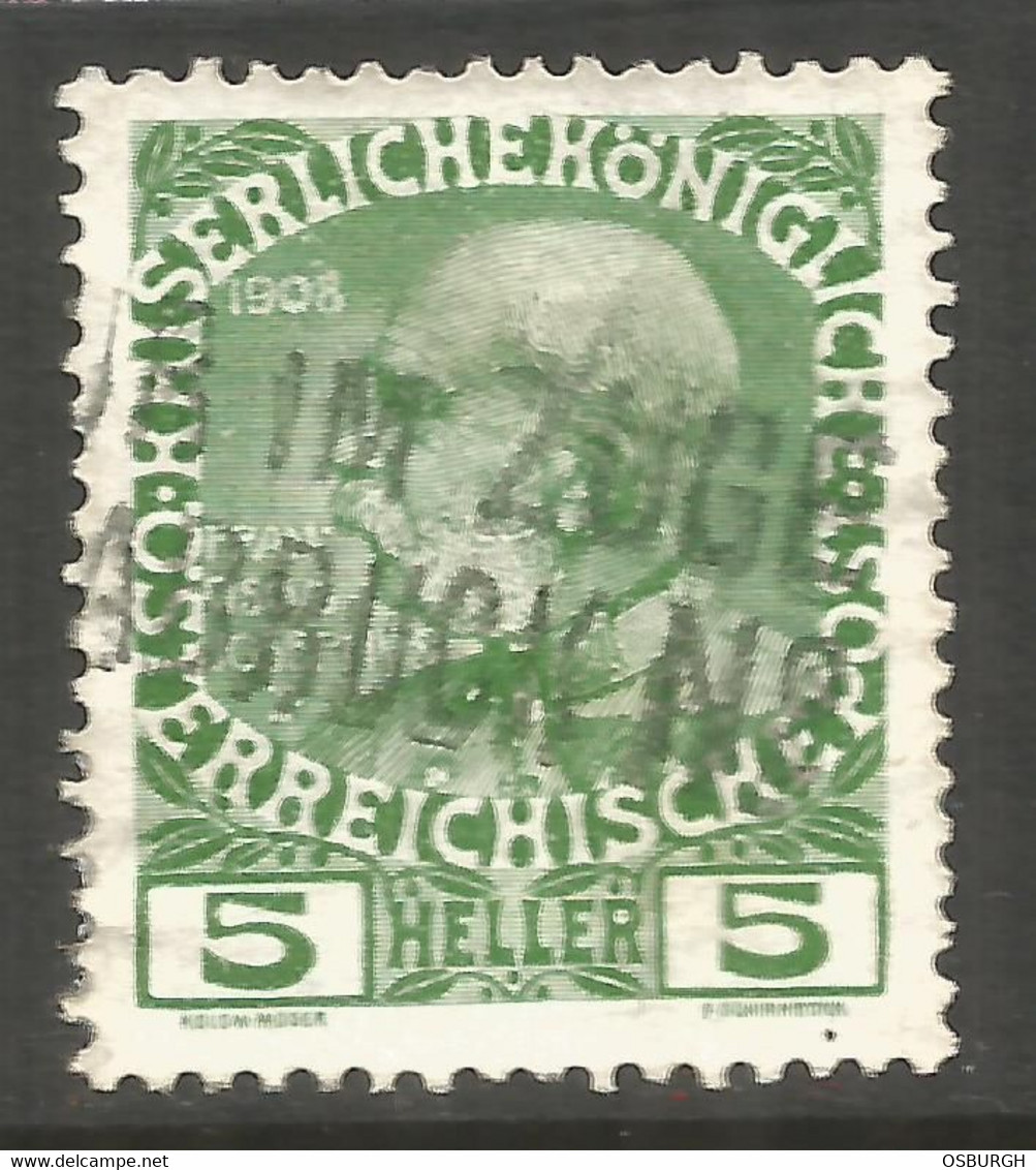 AUSTRIA. 1916. TPO / RAILWAY CANCEL. 5h USED. - Used Stamps