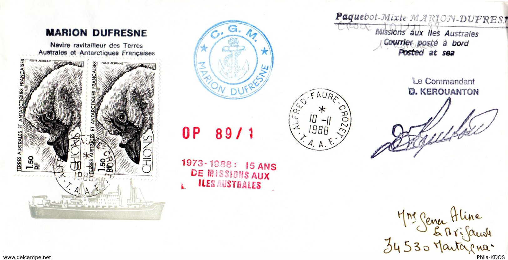 BELLE ENVELOPPE Des TAAF De 1988. Parfait état - Other & Unclassified