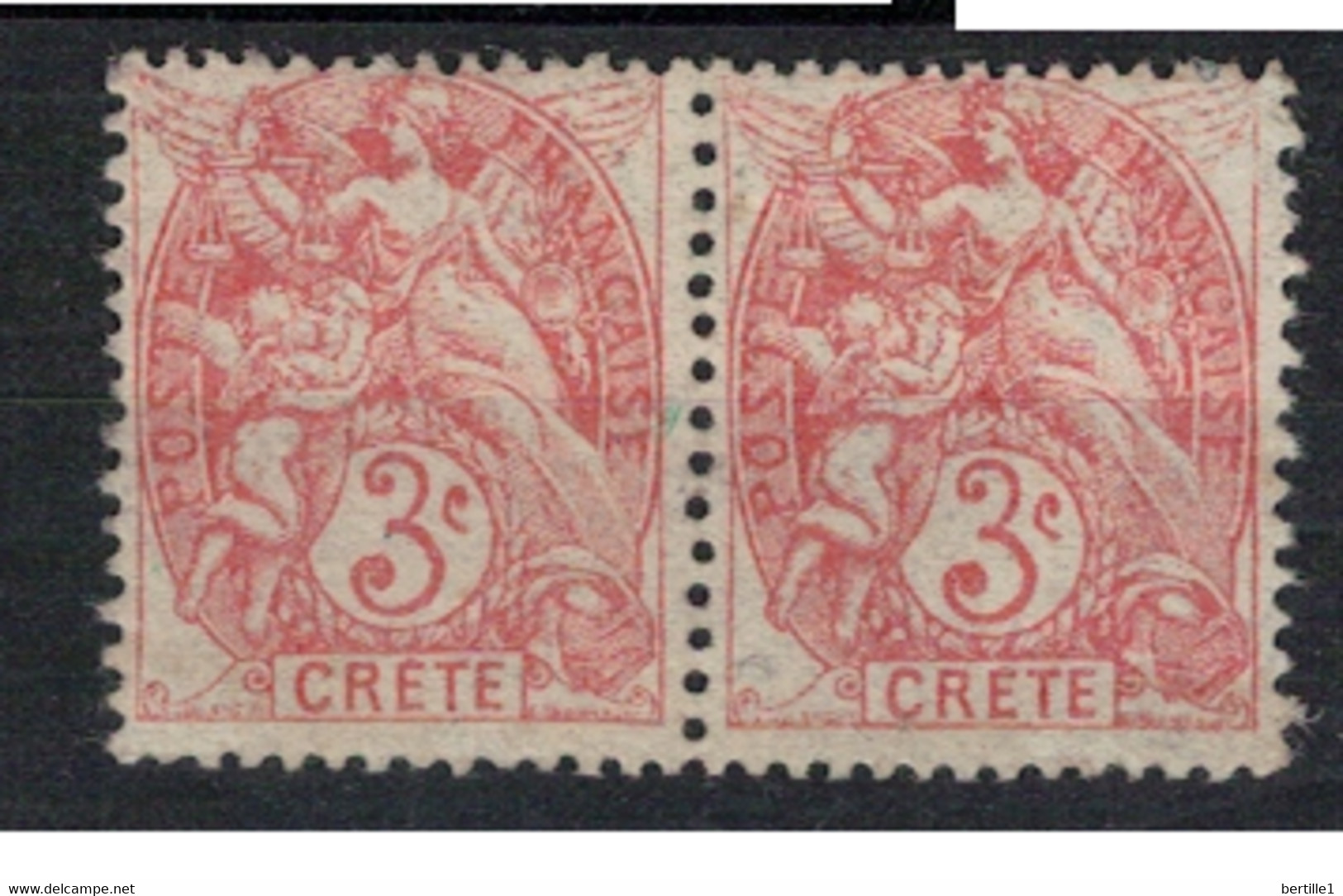 CRETE             N°  3 X2  NEUF AVEC CHARNIERES        ( Ch     3/60    ) - Unused Stamps