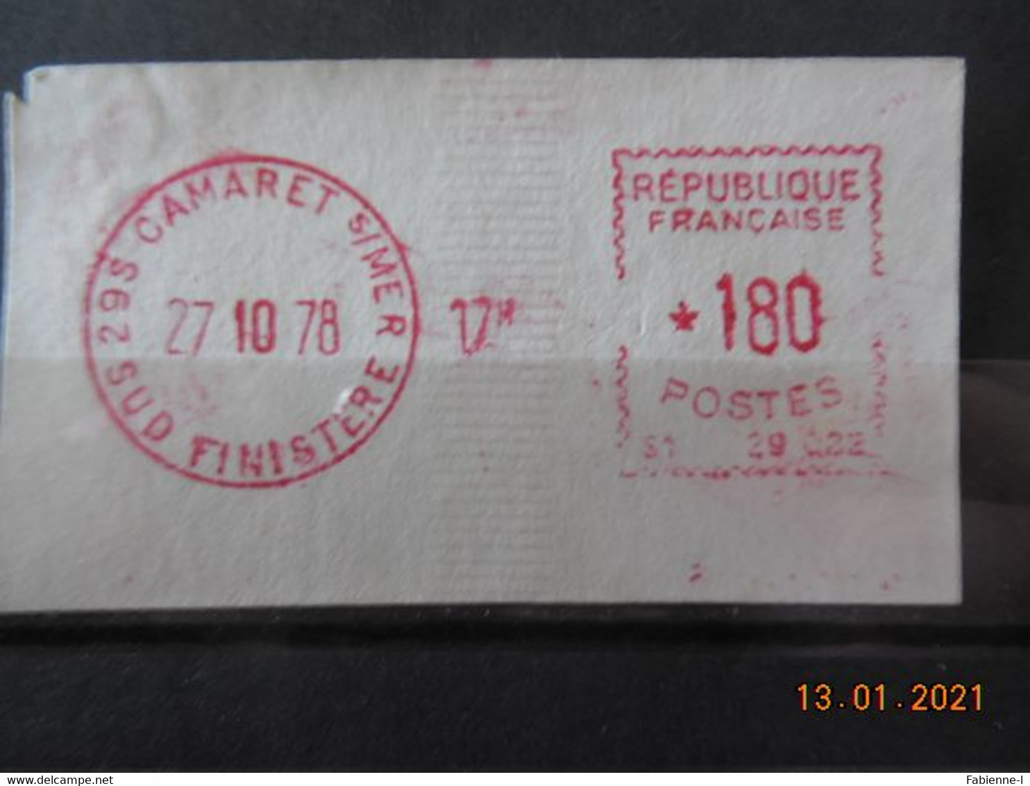 Vignette D'affranchissement Du Bureau De Camaret S/Mer 1978 - 1969 Montgeron – Papier Blanc – Frama/Satas
