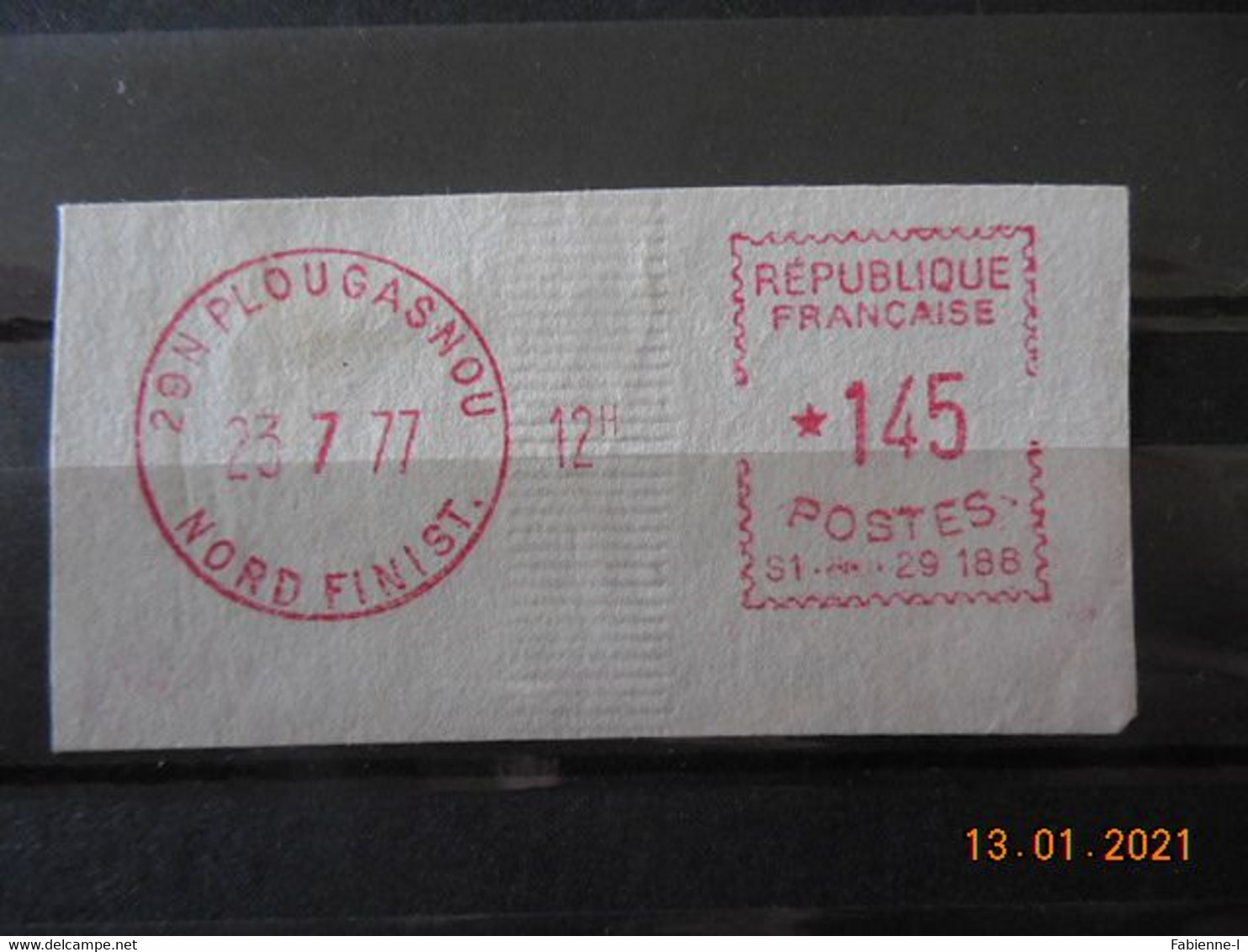 Vignette D'affranchissement Du Bureau De Plougasnou 1977 - 1969 Montgeron – Papel Blanco – Frama/Satas