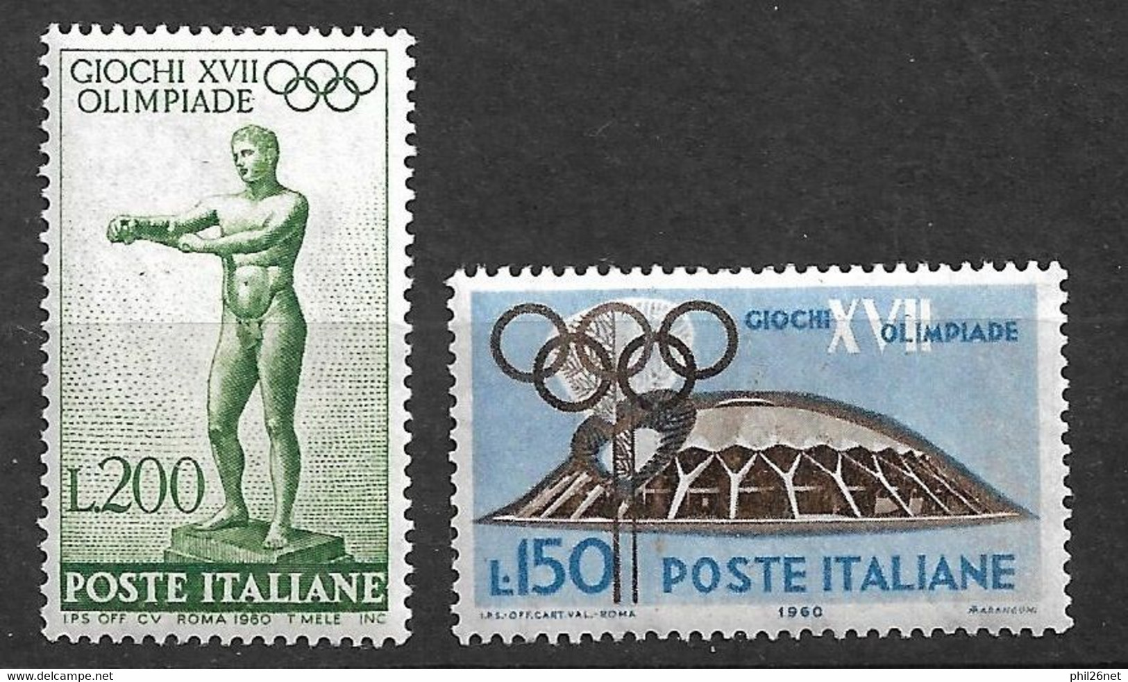 Italie  N° 819 Et 820  Jeux Olympiques De Rome Neufs * *  B/TB = MNH F/VF Voir Scans    - Summer 1960: Rome