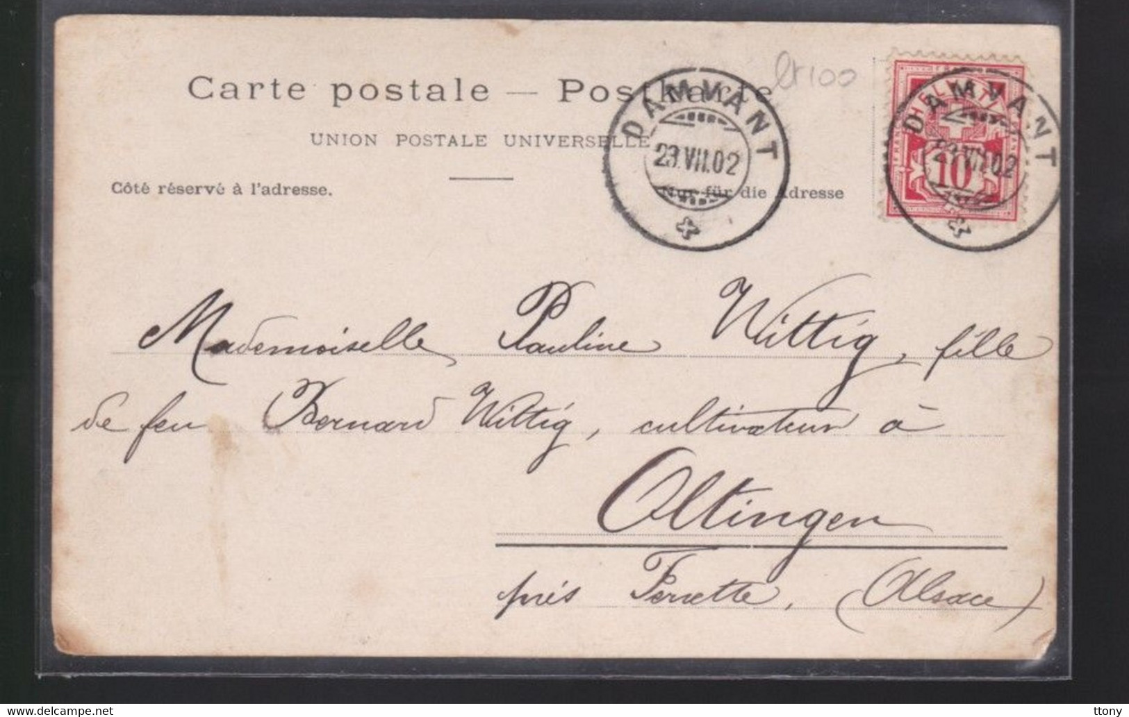 CPA :      Damvant 1870 -71    Souvenir  Historique   Carte Circulée 1902 - Damvant