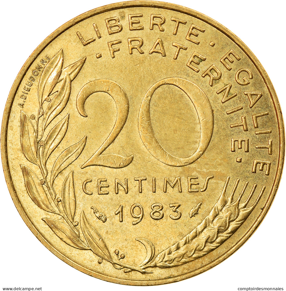 Monnaie, France, Marianne, 20 Centimes, 1983, Paris, SUP, Aluminum-Bronze - Andere & Zonder Classificatie