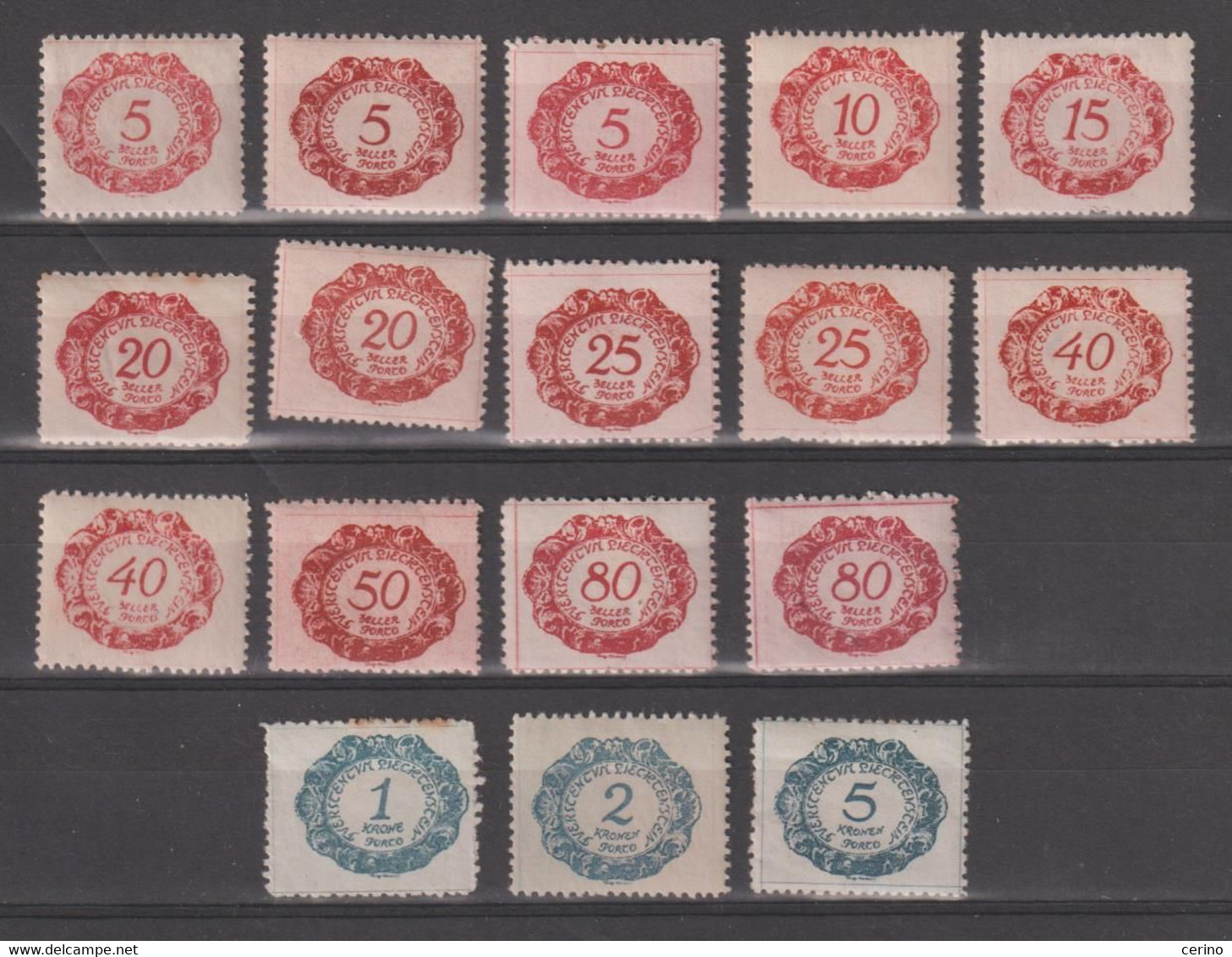 LIECHTENSTEIN:  1920  SEGNATASSE  -  LOTTICINO  17  VAL.  N./L. -  YV/TELL. 1//12 - Postage Due