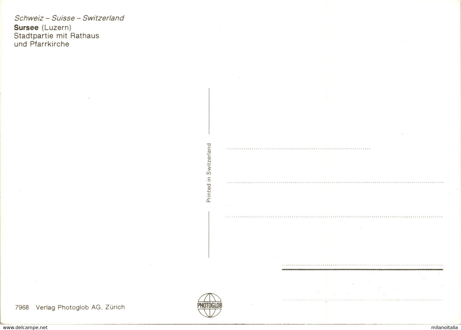 Sursee - Stadtpartie Mit Rathaus Und Pfarrkirche (7968) - Sursee