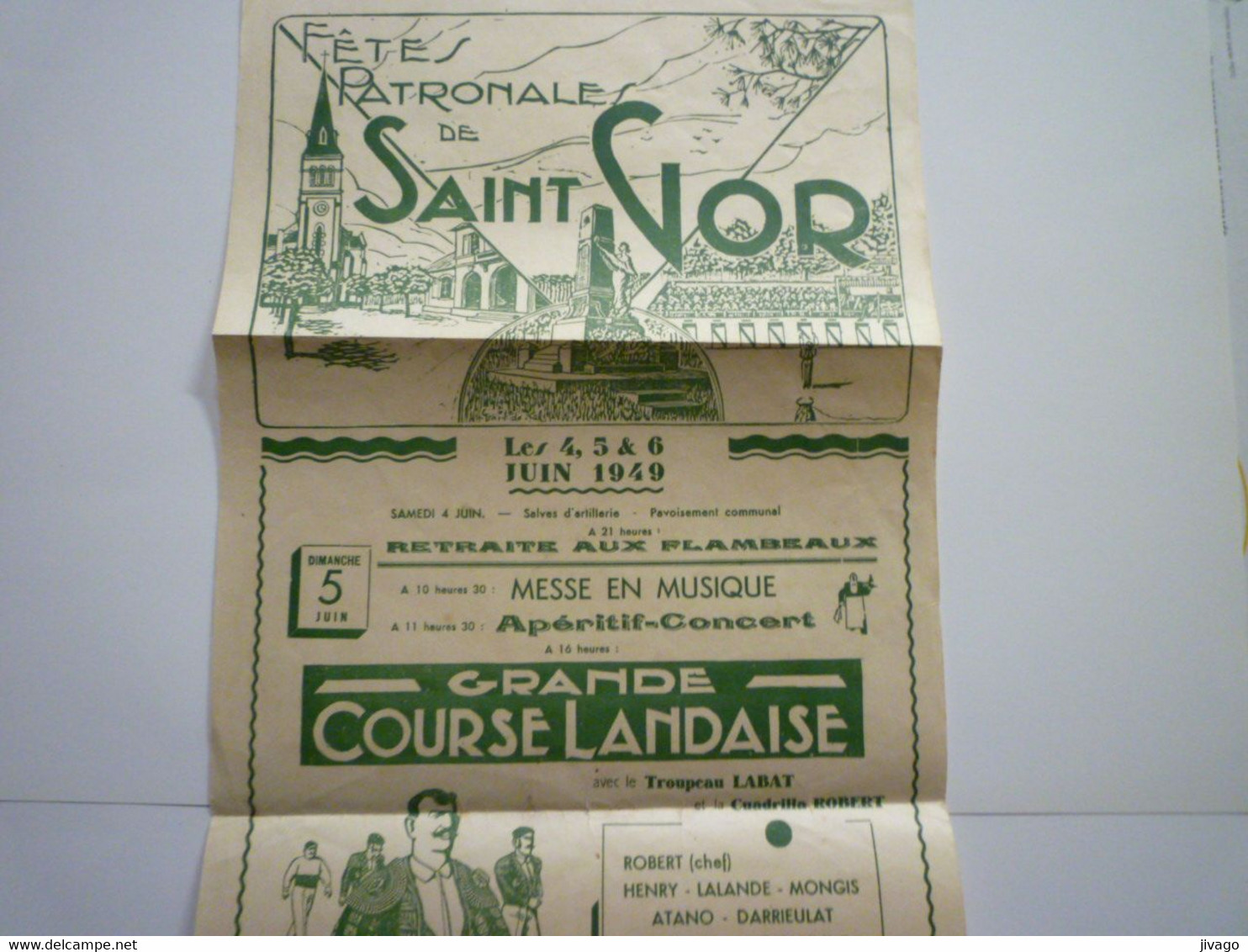 2021 - 279  Fête Patronale De SAINT-GOR  (Landes)  -  BELLE AFFICHE De 1949    XXX - Posters