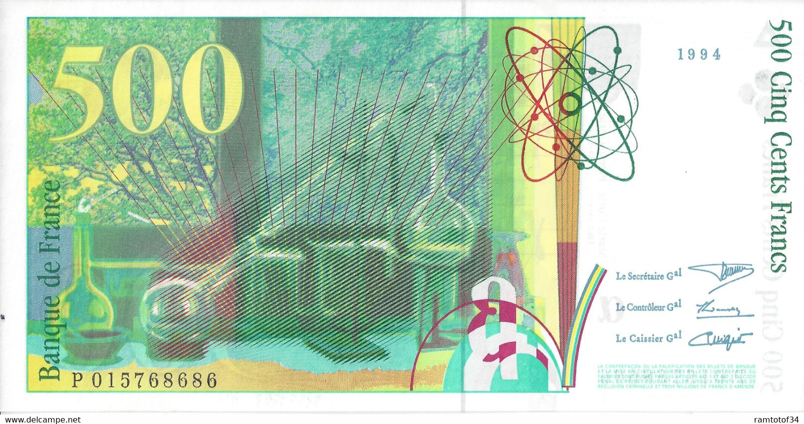 FRANCE - 500 Francs Pierre Et Marie Curie 1994 - UNC - 500 F 1994-2000 ''Pierre Et Marie Curie''