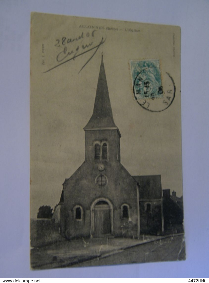 CPA - Allonnes (72) - L'Eglise - 1906 - SUP - (EJ 47) - Allonnes