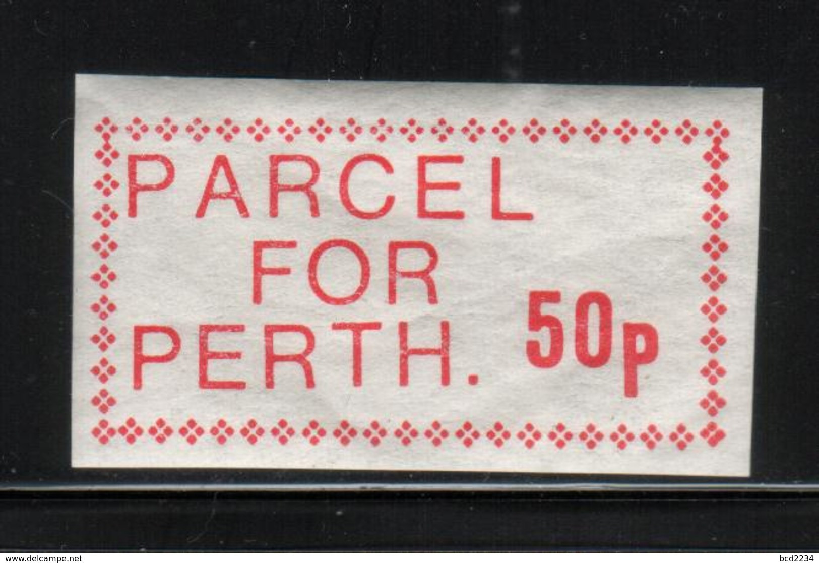 GREAT BRITAIN GB 1971 POSTAL STRIKE MAIL PARCEL FOR PERTH 50p RED ON WHITE ISSUED STAMP NHM - Werbemarken, Vignetten