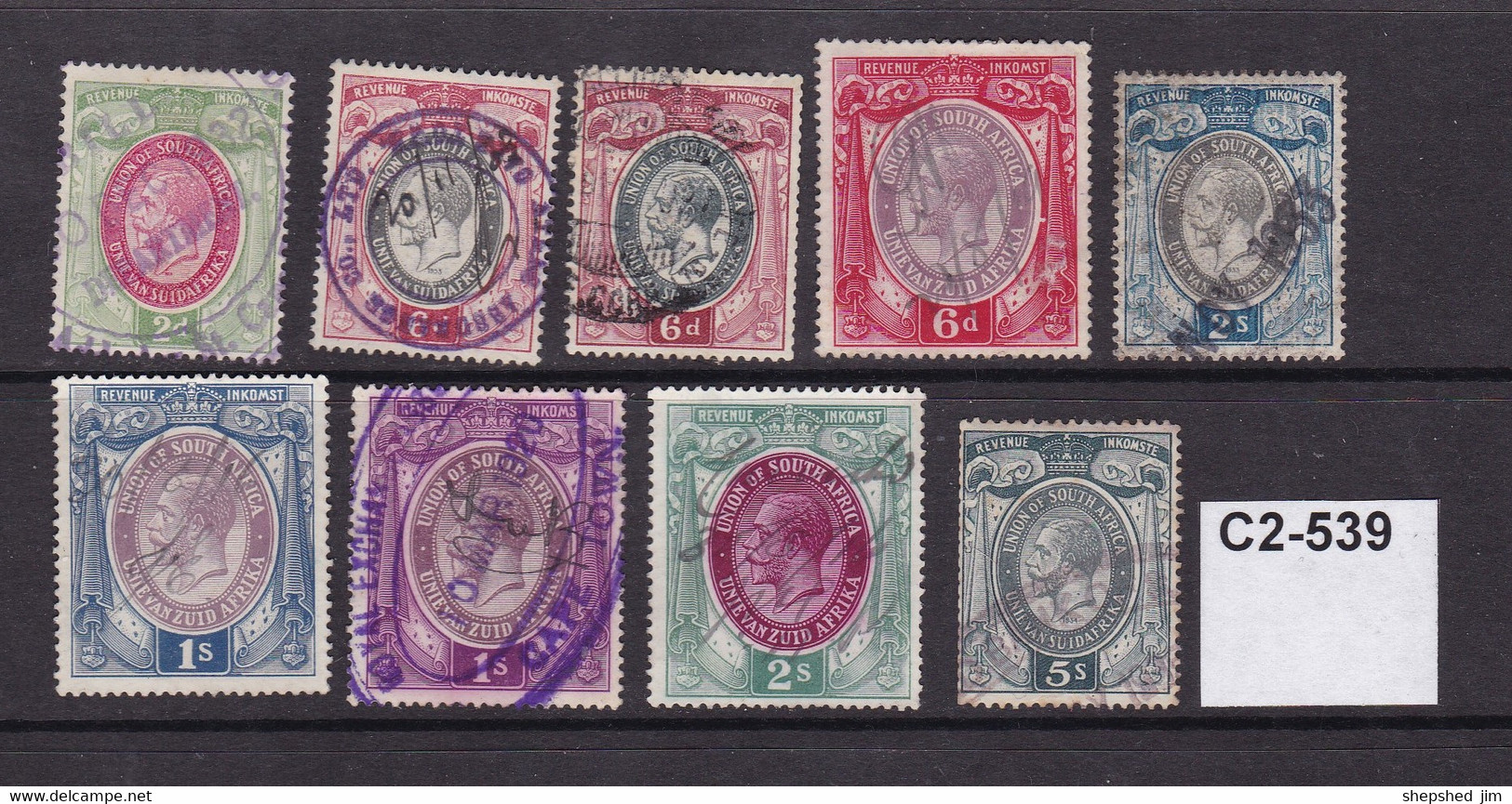 South Africca King George V -  9 Revenue Stamps To 5/- - Altri & Non Classificati