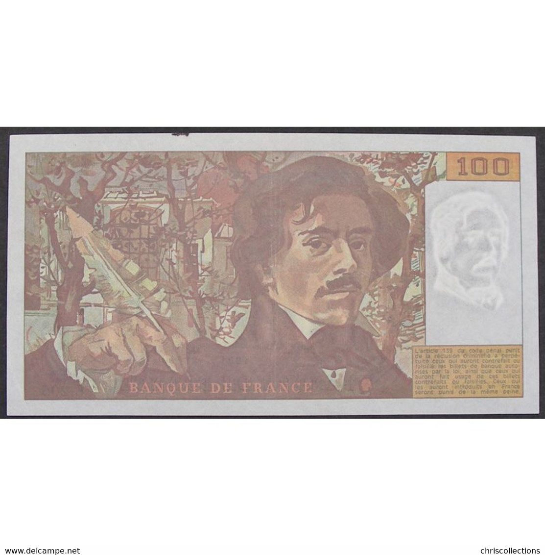 100 Francs Delacroix 1991, E.205, TTB - 100 F 1978-1995 ''Delacroix''