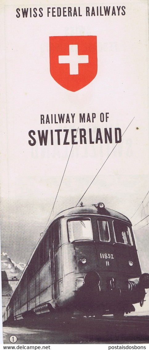 Cx 20) Chemin De Fer Suisse Swiss Federal Railways RAILWAY MAP OF SWITZERLAND Dépliant Tourisme - Europe