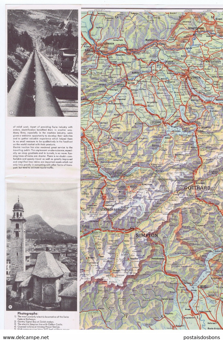 Cx 20) Chemin De Fer Suisse Swiss Federal Railways RAILWAY MAP OF SWITZERLAND Dépliant Tourisme - Europe